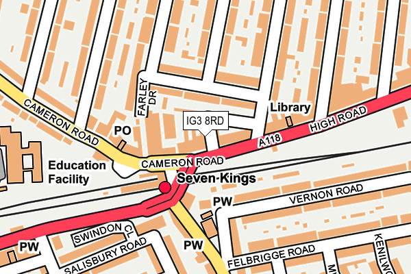IG3 8RD map - OS OpenMap – Local (Ordnance Survey) IG3 8RD map - OS OpenMap – Local (Ordnance Survey)