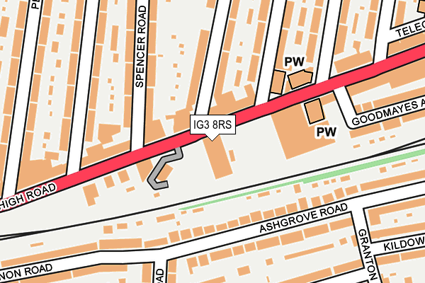 IG3 8RS map - OS OpenMap – Local (Ordnance Survey) IG3 8RS map - OS OpenMap – Local (Ordnance Survey)