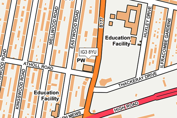 IG3 8YU map - OS OpenMap – Local (Ordnance Survey) IG3 8YU map - OS OpenMap – Local (Ordnance Survey)