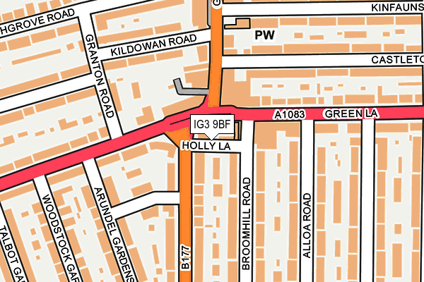 IG3 9BF map - OS OpenMap – Local (Ordnance Survey) IG3 9BF map - OS OpenMap – Local (Ordnance Survey)