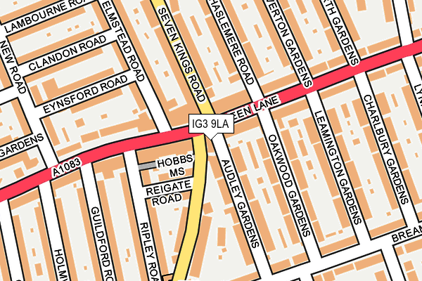 IG3 9LA map - OS OpenMap – Local (Ordnance Survey) IG3 9LA map - OS OpenMap – Local (Ordnance Survey)