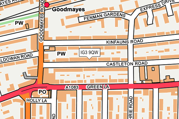 IG3 9QW map - OS OpenMap – Local (Ordnance Survey) IG3 9QW map - OS OpenMap – Local (Ordnance Survey)