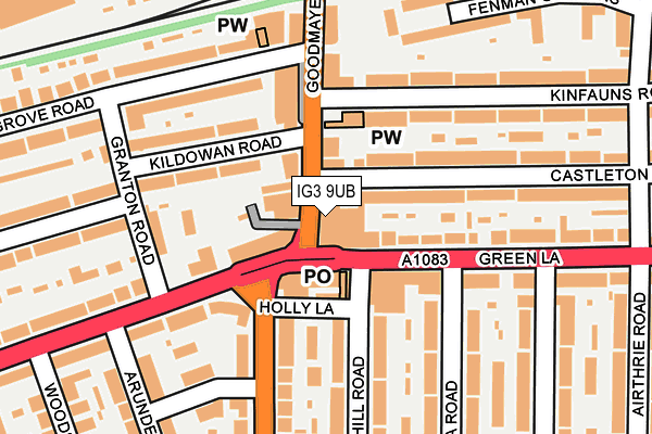 IG3 9UB map - OS OpenMap – Local (Ordnance Survey) IG3 9UB map - OS OpenMap – Local (Ordnance Survey)