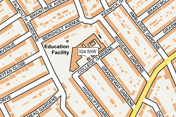 IG4 5HW map - OS OpenMap – Local (Ordnance Survey) IG4 5HW map - OS OpenMap – Local (Ordnance Survey)