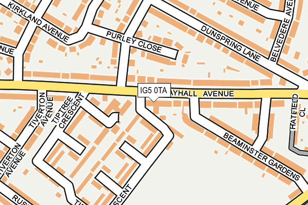 IG5 0TA map - OS OpenMap – Local (Ordnance Survey) IG5 0TA map - OS OpenMap – Local (Ordnance Survey)