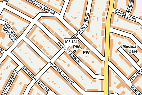 IG6 1AJ map - OS OpenMap – Local (Ordnance Survey) IG6 1AJ map - OS OpenMap – Local (Ordnance Survey)