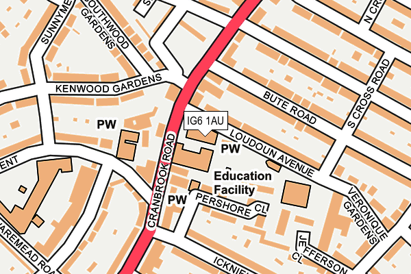 IG6 1AU map - OS OpenMap – Local (Ordnance Survey) IG6 1AU map - OS OpenMap – Local (Ordnance Survey)