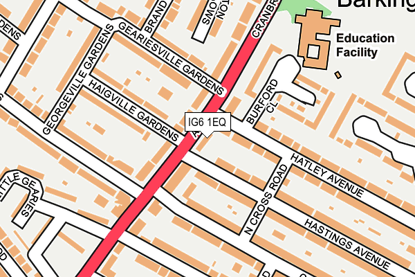 IG6 1EQ map - OS OpenMap – Local (Ordnance Survey) IG6 1EQ map - OS OpenMap – Local (Ordnance Survey)