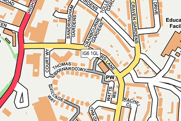 IG6 1GL map - OS OpenMap – Local (Ordnance Survey) IG6 1GL map - OS OpenMap – Local (Ordnance Survey)