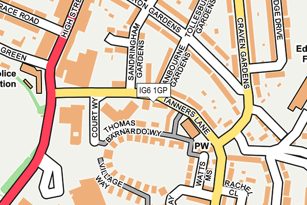 IG6 1GP map - OS OpenMap – Local (Ordnance Survey) IG6 1GP map - OS OpenMap – Local (Ordnance Survey)
