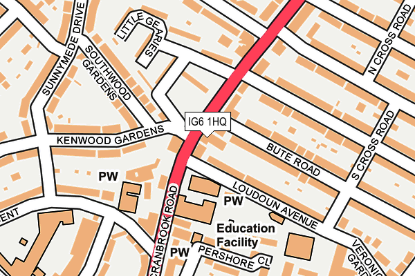 IG6 1HQ map - OS OpenMap – Local (Ordnance Survey) IG6 1HQ map - OS OpenMap – Local (Ordnance Survey)