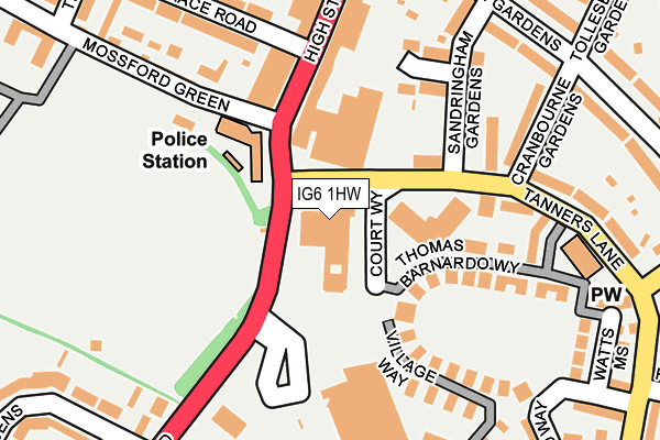 IG6 1HW map - OS OpenMap – Local (Ordnance Survey) IG6 1HW map - OS OpenMap – Local (Ordnance Survey)