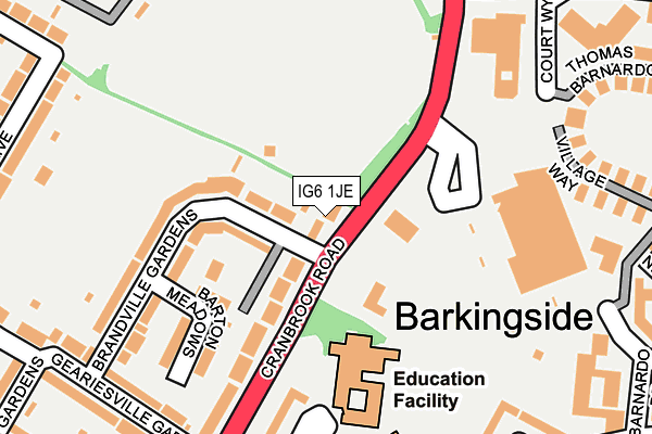 IG6 1JE map - OS OpenMap – Local (Ordnance Survey) IG6 1JE map - OS OpenMap – Local (Ordnance Survey)