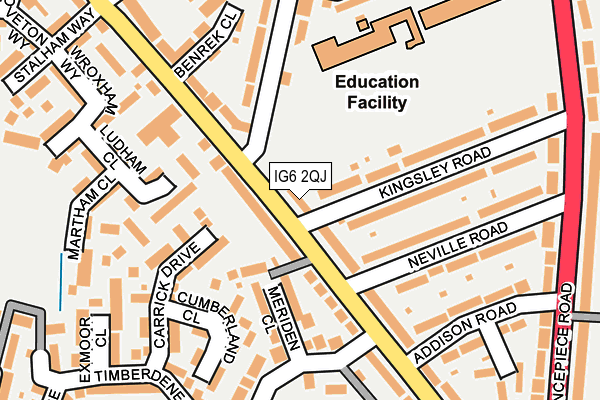 IG6 2QJ map - OS OpenMap – Local (Ordnance Survey) IG6 2QJ map - OS OpenMap – Local (Ordnance Survey)