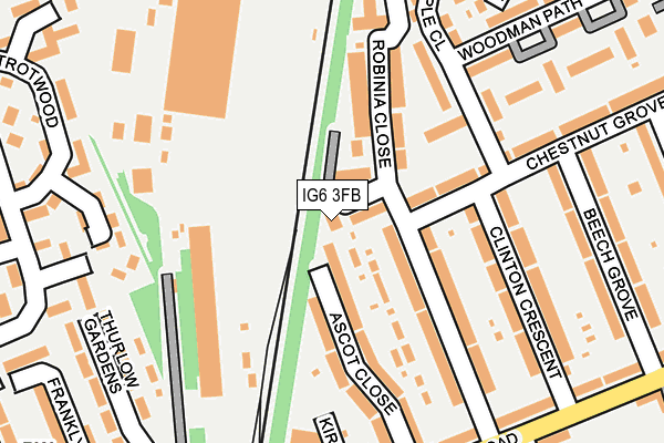 IG6 3FB map - OS OpenMap – Local (Ordnance Survey) IG6 3FB map - OS OpenMap – Local (Ordnance Survey)