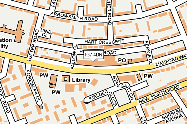 IG7 4DN map - OS OpenMap – Local (Ordnance Survey) IG7 4DN map - OS OpenMap – Local (Ordnance Survey)