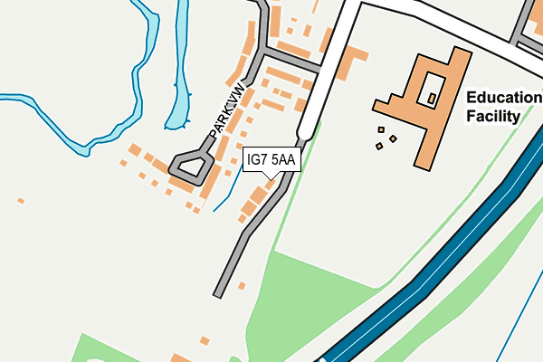 IG7 5AA map - OS OpenMap – Local (Ordnance Survey) IG7 5AA map - OS OpenMap – Local (Ordnance Survey)