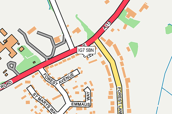 IG7 5BN map - OS OpenMap – Local (Ordnance Survey) IG7 5BN map - OS OpenMap – Local (Ordnance Survey)