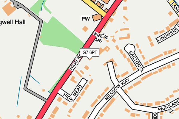 IG7 6PT map - OS OpenMap – Local (Ordnance Survey) IG7 6PT map - OS OpenMap – Local (Ordnance Survey)