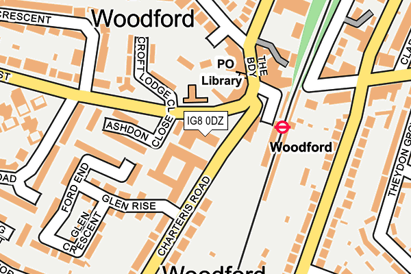 IG8 0DZ map - OS OpenMap – Local (Ordnance Survey)