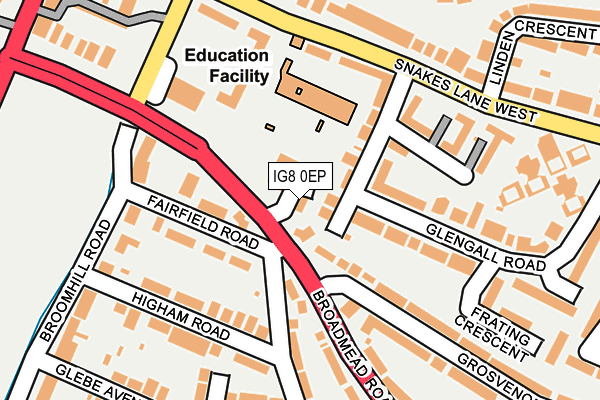 IG8 0EP map - OS OpenMap – Local (Ordnance Survey) IG8 0EP map - OS OpenMap – Local (Ordnance Survey)