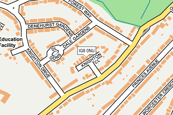 IG8 0NU map - OS OpenMap – Local (Ordnance Survey) IG8 0NU map - OS OpenMap – Local (Ordnance Survey)