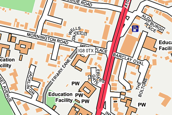 IG8 0TX map - OS OpenMap – Local (Ordnance Survey) IG8 0TX map - OS OpenMap – Local (Ordnance Survey)