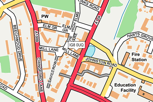 IG8 0UQ map - OS OpenMap – Local (Ordnance Survey) IG8 0UQ map - OS OpenMap – Local (Ordnance Survey)