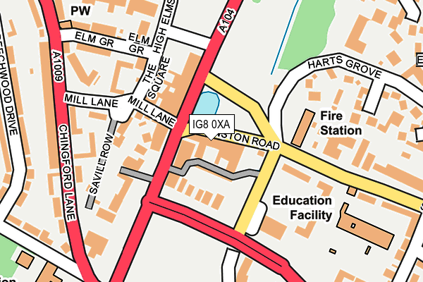 IG8 0XA map - OS OpenMap – Local (Ordnance Survey) IG8 0XA map - OS OpenMap – Local (Ordnance Survey)