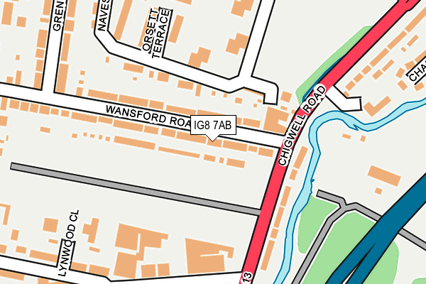 IG8 7AB map - OS OpenMap – Local (Ordnance Survey) IG8 7AB map - OS OpenMap – Local (Ordnance Survey)