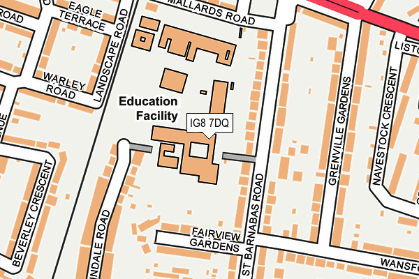 IG8 7DQ map - OS OpenMap – Local (Ordnance Survey) IG8 7DQ map - OS OpenMap – Local (Ordnance Survey)