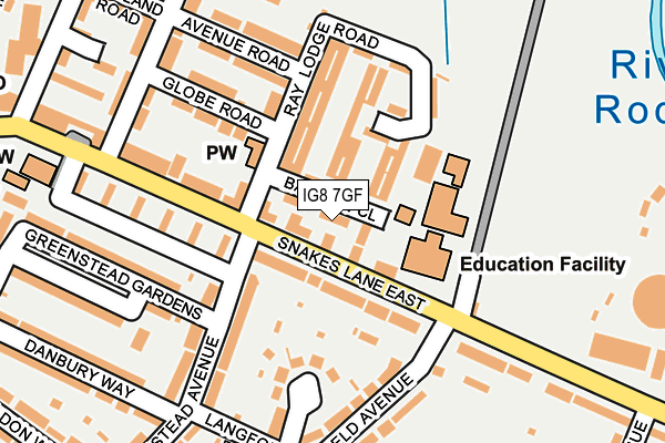 IG8 7GF map - OS OpenMap – Local (Ordnance Survey) IG8 7GF map - OS OpenMap – Local (Ordnance Survey)