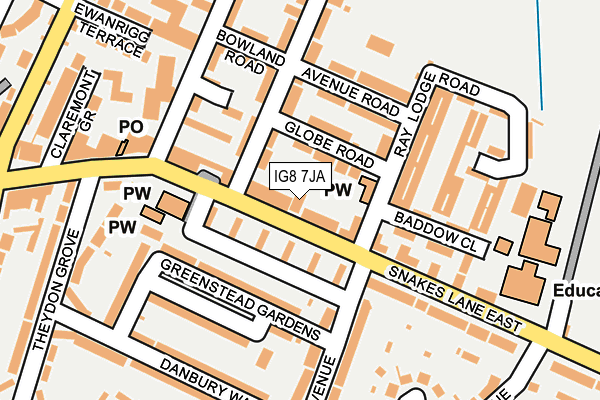 IG8 7JA map - OS OpenMap – Local (Ordnance Survey) IG8 7JA map - OS OpenMap – Local (Ordnance Survey)