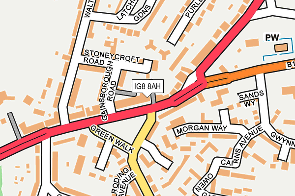 IG8 8AH map - OS OpenMap – Local (Ordnance Survey) IG8 8AH map - OS OpenMap – Local (Ordnance Survey)