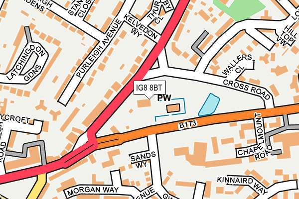 IG8 8BT map - OS OpenMap – Local (Ordnance Survey) IG8 8BT map - OS OpenMap – Local (Ordnance Survey)