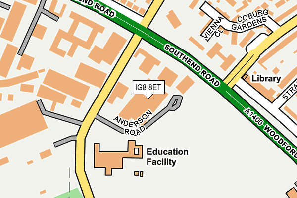 IG8 8ET map - OS OpenMap – Local (Ordnance Survey) IG8 8ET map - OS OpenMap – Local (Ordnance Survey)