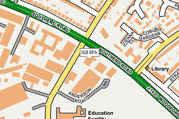 IG8 8FA map - OS OpenMap – Local (Ordnance Survey) IG8 8FA map - OS OpenMap – Local (Ordnance Survey)