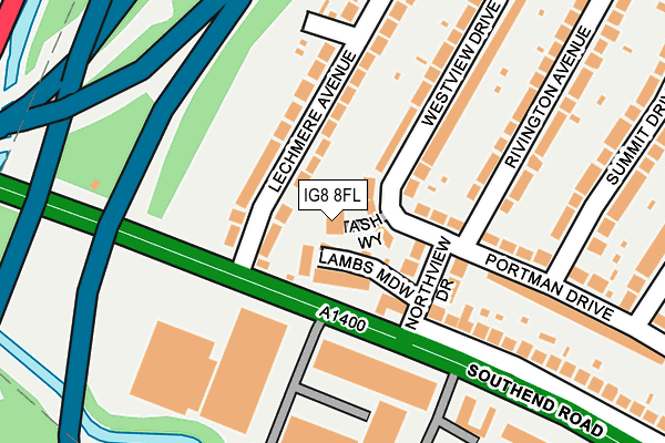 IG8 8FL map - OS OpenMap – Local (Ordnance Survey) IG8 8FL map - OS OpenMap – Local (Ordnance Survey)