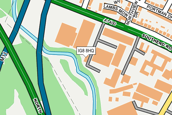 IG8 8HQ map - OS OpenMap – Local (Ordnance Survey) IG8 8HQ map - OS OpenMap – Local (Ordnance Survey)