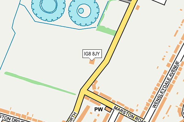 IG8 8JY map - OS OpenMap – Local (Ordnance Survey) IG8 8JY map - OS OpenMap – Local (Ordnance Survey)
