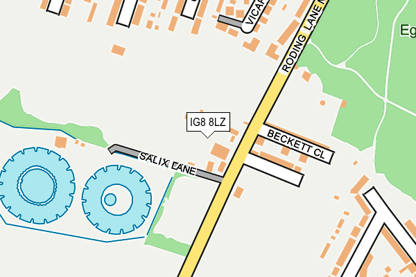IG8 8LZ map - OS OpenMap – Local (Ordnance Survey) IG8 8LZ map - OS OpenMap – Local (Ordnance Survey)