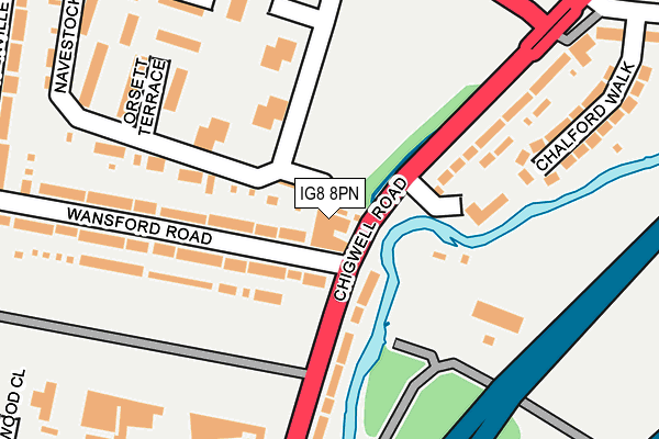 IG8 8PN map - OS OpenMap – Local (Ordnance Survey) IG8 8PN map - OS OpenMap – Local (Ordnance Survey)