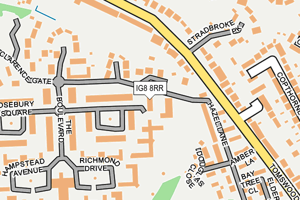 IG8 8RR map - OS OpenMap – Local (Ordnance Survey) IG8 8RR map - OS OpenMap – Local (Ordnance Survey)