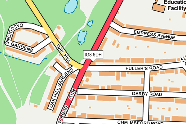 IG8 9DH map - OS OpenMap – Local (Ordnance Survey) IG8 9DH map - OS OpenMap – Local (Ordnance Survey)