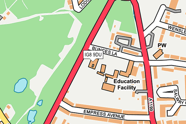 IG8 9DU map - OS OpenMap – Local (Ordnance Survey) IG8 9DU map - OS OpenMap – Local (Ordnance Survey)