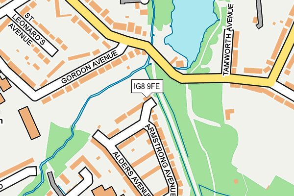 IG8 9FE map - OS OpenMap – Local (Ordnance Survey) IG8 9FE map - OS OpenMap – Local (Ordnance Survey)