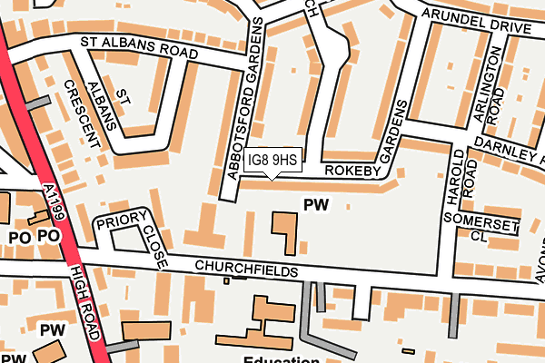IG8 9HS map - OS OpenMap – Local (Ordnance Survey) IG8 9HS map - OS OpenMap – Local (Ordnance Survey)