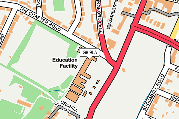 IG8 9LA map - OS OpenMap – Local (Ordnance Survey)