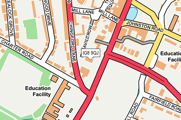 IG8 9QJ map - OS OpenMap – Local (Ordnance Survey) IG8 9QJ map - OS OpenMap – Local (Ordnance Survey)