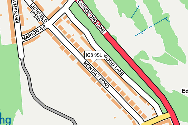 IG8 9SL map - OS OpenMap – Local (Ordnance Survey) IG8 9SL map - OS OpenMap – Local (Ordnance Survey)